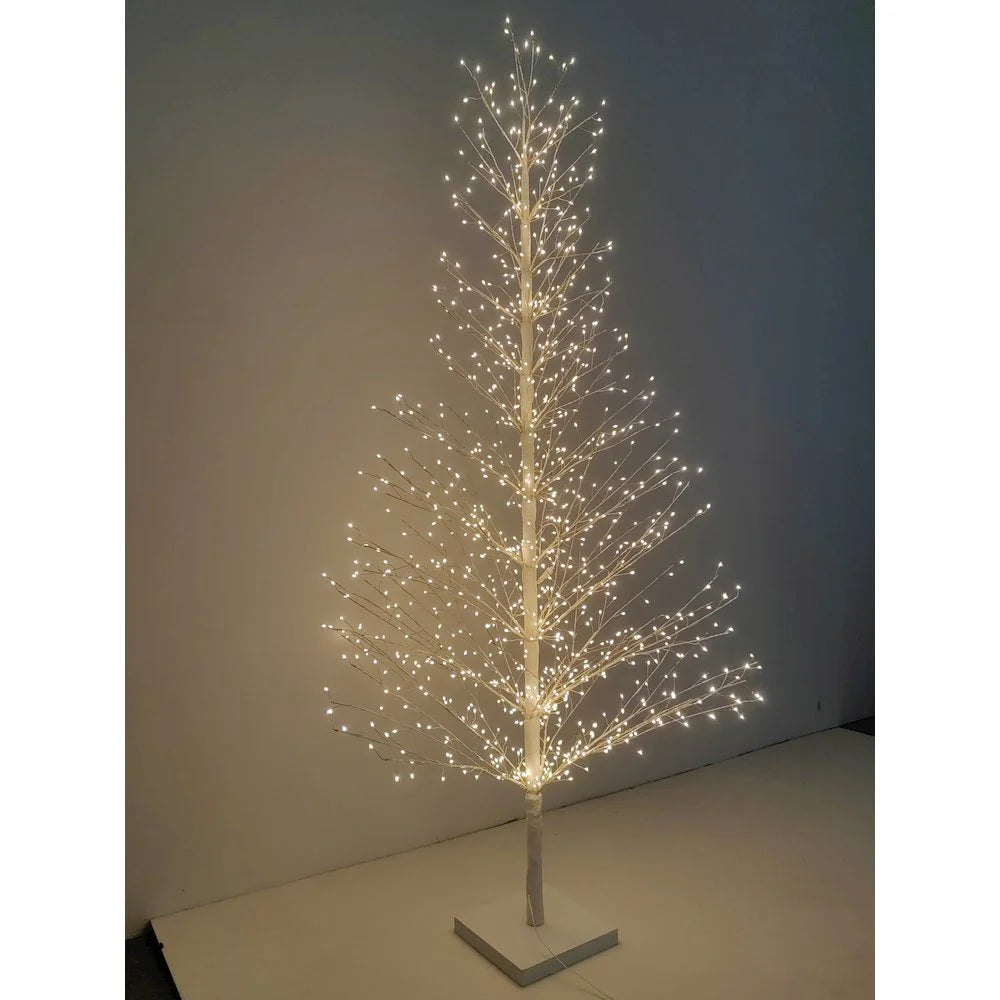Hi-Line Gift Ltd. 70in White Birch Tree with 1099 LED Lights Indoor Use Only