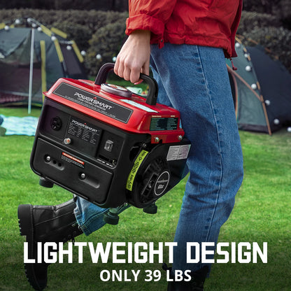 PowerSmart 1200W Gas Fuel Generator Portable for Camping Outdoor, Low Noise with AC Outlet