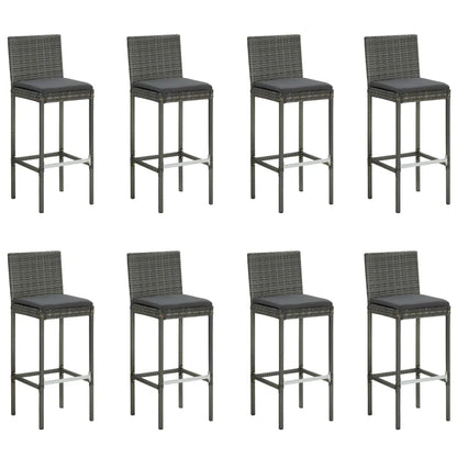 vidaXL Patio Bar Set Outdoor Bistro Set Bar Stool Bistro Table Poly Rattan