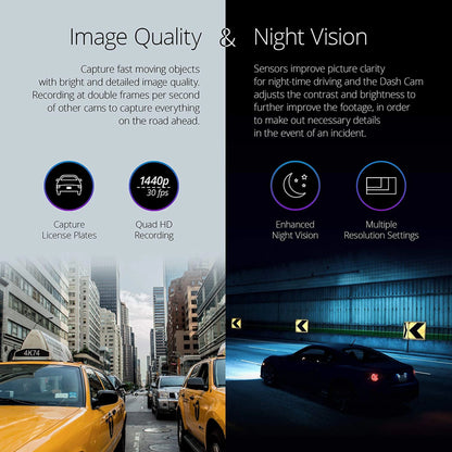 Nextbase 422GW 1440p HD WiFi GPS Bluetooth 2.5" Touchscreen Dash Cam - Black, 1 Pack