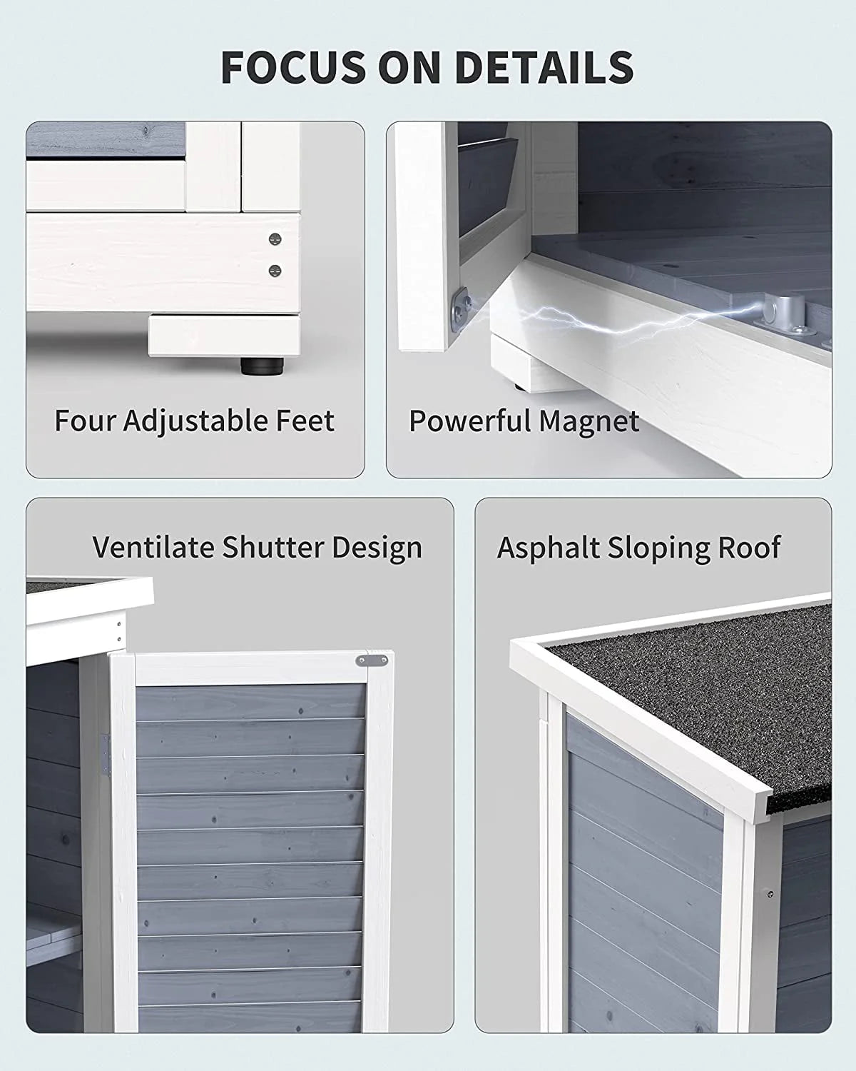 Lofka Outdoor Storage Cabinet Garden Shed w/ Asphalt Roof, Gray