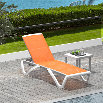 Domi Outdoor Living Chaise Lounge Chair Aluminum Adjustable Pool Lounge Chair��With All-Weather Textilene for Deck, Lawn, Backyard ��1 Grey Chair��