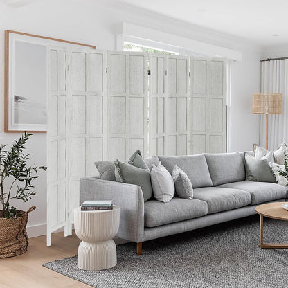 Aletheiawu 4 Panel Room Divider Wall and Folding Privacy Screens��No Installation Required��White