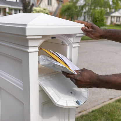 Step2 Atherton Reserve White Lockable Package Storage Mailbox, Plastic
