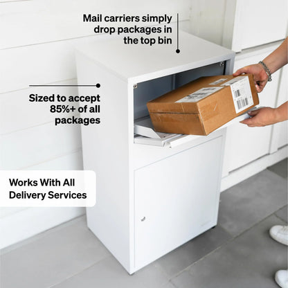 Adoorn Package Delivery Boxes for Outside, Large 36 x 20.5 x 15 (HxWxD) Security Package Box, Free Standing Anti-Theft Parcel Drop Box - Black