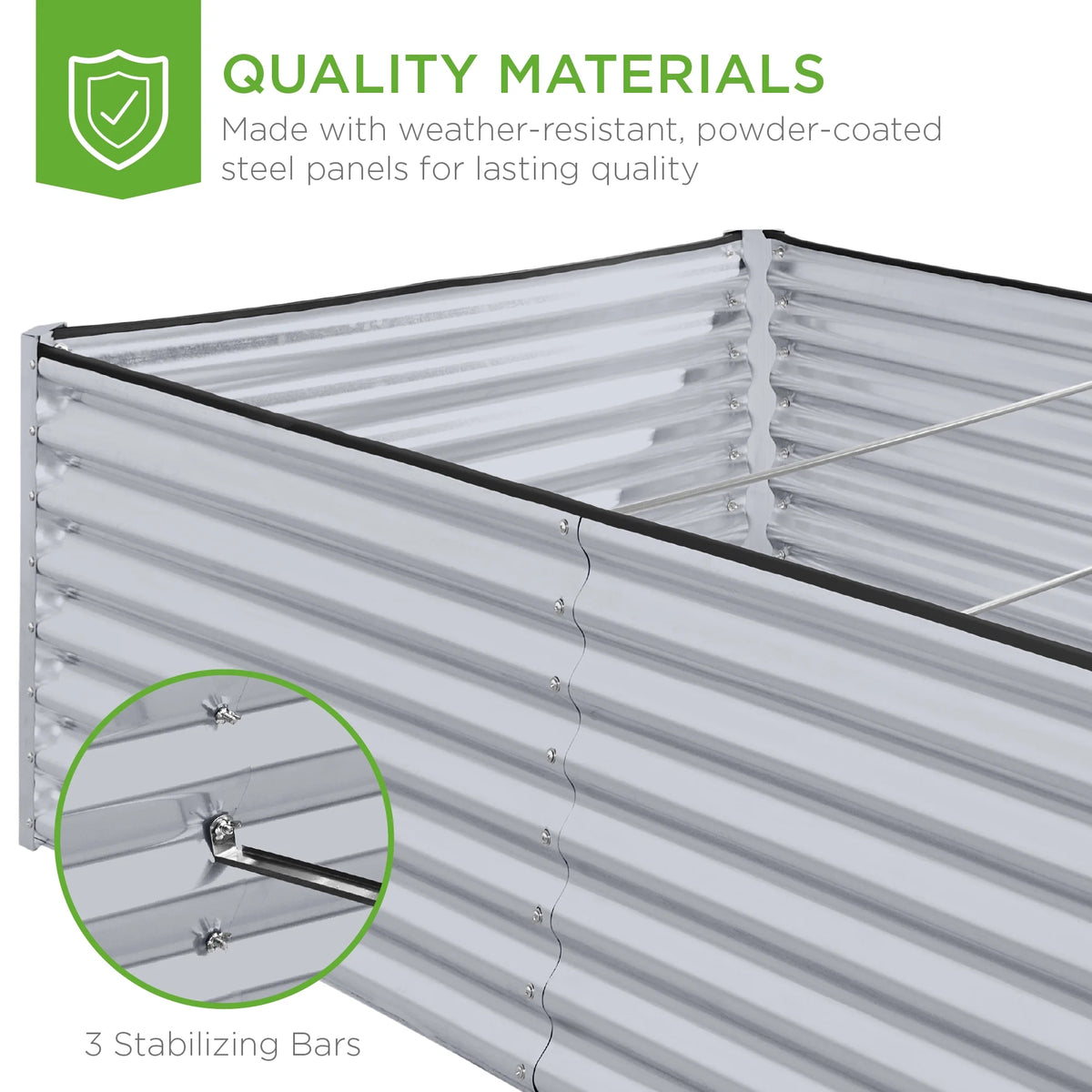 Best Choice Products 8x4x2ft Outdoor Metal Raised Garden Bed, Planter Box for Vegetables, Flowers, Herbs - Gray