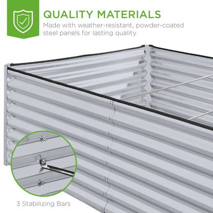 Best Choice Products 8x4x2ft Outdoor Metal Raised Garden Bed, Planter Box for Vegetables, Flowers, Herbs - Gray