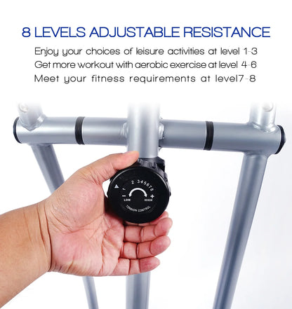 Elliptical Machine Cross Trainer - 8-Level Adjustable Magnetic Elliptical Cross Cadio Equipment with Digital Display and Pulse, Indoor Fitness Workout, LCD Monitor