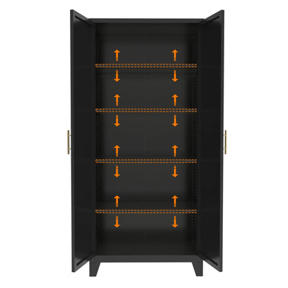 Homy Casa 70.8" White Tall Storage Cabinet with 4 Adjustable Shelves for Kitchen, Pantry Cupboard