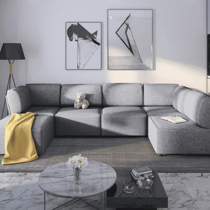 Mjkone Sectional Couch/Futon Sofa Bed, Variable Modular Oversized Couch, U/L Shaped Couch and Queen Sleeper Sofa, Convertible Sofa Set for Living Room, Furniture for Living Room