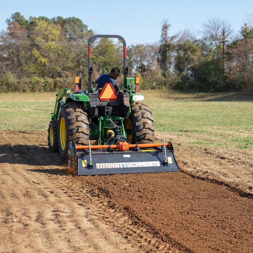 Titan Attachments 72n PTO Driven Rotary Tiller, Category 1, 3 Point Hitch, Single Speed Gear Drive, L-Shaped Tines Work 5in Deep