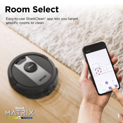 Shark? Matrix 2-in-1 Robot Vacuum & Mop with No Spots Missed on Carpets & Hard Floors, Home Mapping, RV2400WD