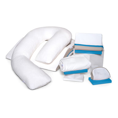MedCline Shoulder Relief System, Bundle - Bed Wedge & Full Body Shoulder Pillow for Side Sleepers - with Extra Cases - Arm Hole Pocket & Incline Sleep Position - Large - 5'10" & Above, 1 Ct