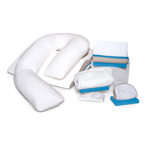 MedCline Shoulder Relief System, Bundle - Bed Wedge & Full Body Shoulder Pillow for Side Sleepers - with Extra Cases - Arm Hole Pocket & Incline Sleep Position - Large - 5'10" & Above, 1 Ct