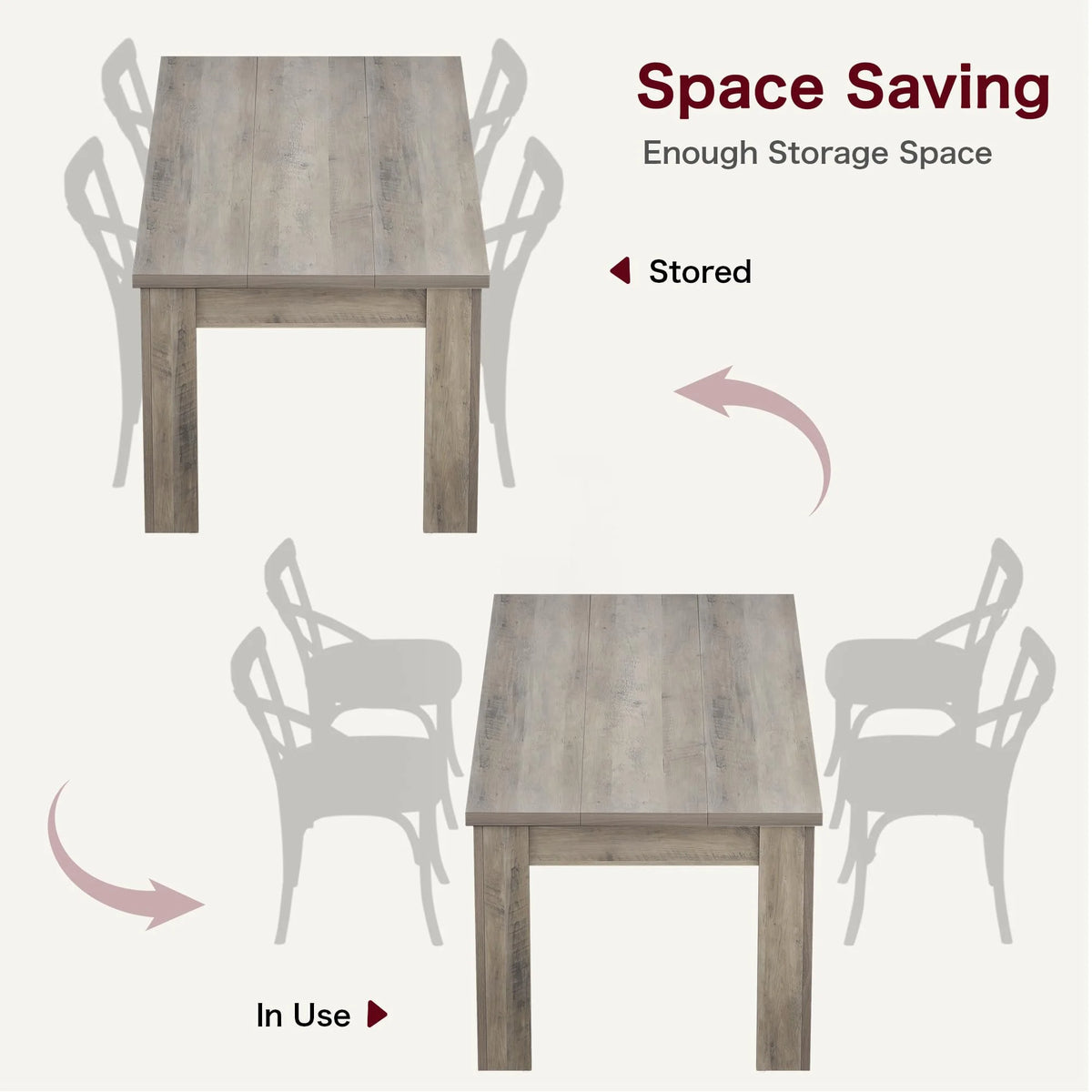 Dining Table for 4-6,63-inch Dining Tables for 4,Farmhouse Kitchen Table with Large Tabletop,Rectangular Dining Room Table,Kitchen Dining Table Dinner Table for Kitchen,Living Room��Only table��