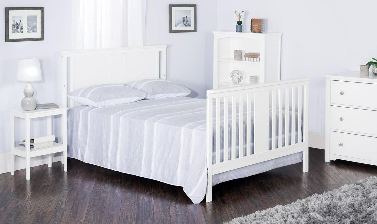 Child Craft Quincy 4-in-1 Convertible Crib. Baby Crib Converts to Day Bed. Toddler Bed and Full Size Bed. 3 Adjustable Mattress Positions. Non-Toxic. Baby Safe Finish (Matte White)