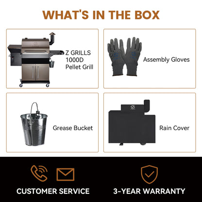 Z GRILLS Grill Elite ZPG-550B4 549 sq.in Wood Pellet Grill & Smoker, Latest PID 3.0 Controller, 2 Meat Probes, Auto Temperature Control, 8 in 1 BBQ- Bronze