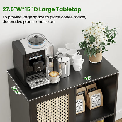 STARY Sideboard Buffet Cabinet, Accent Cabinet with Drawers and Adjustable Shelf for Kitchen, Living Room, Entryway, Nature