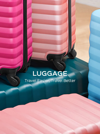 3 Piece Luggage Sets with 6 PC Organize Bags Lightweight Suitcases with Spinner Wheels, Pink
