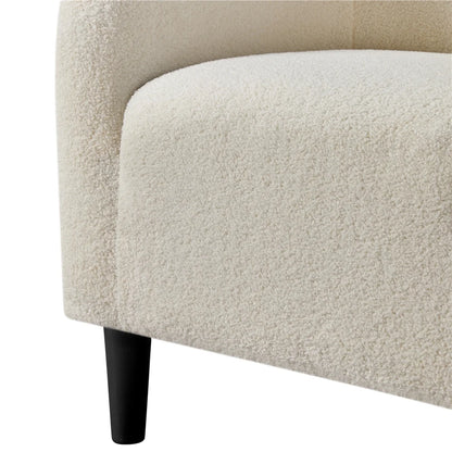 Topeakmart 2pcs Boucle Club Accent Chair for Livingroom, Ivory