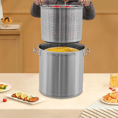 33/52 Quart Stock Pot Stainless Steel Large Kitchen Soup Big Cooking Restaurant for Hotels, Restaurants, Homes