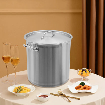 33/52 Quart Stock Pot Stainless Steel Large Kitchen Soup Big Cooking Restaurant for Hotels, Restaurants, Homes