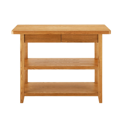 Better Homes & Gardens Reading Wood Kitchen Island with 2 Shelves and Drawers, Walnut Color