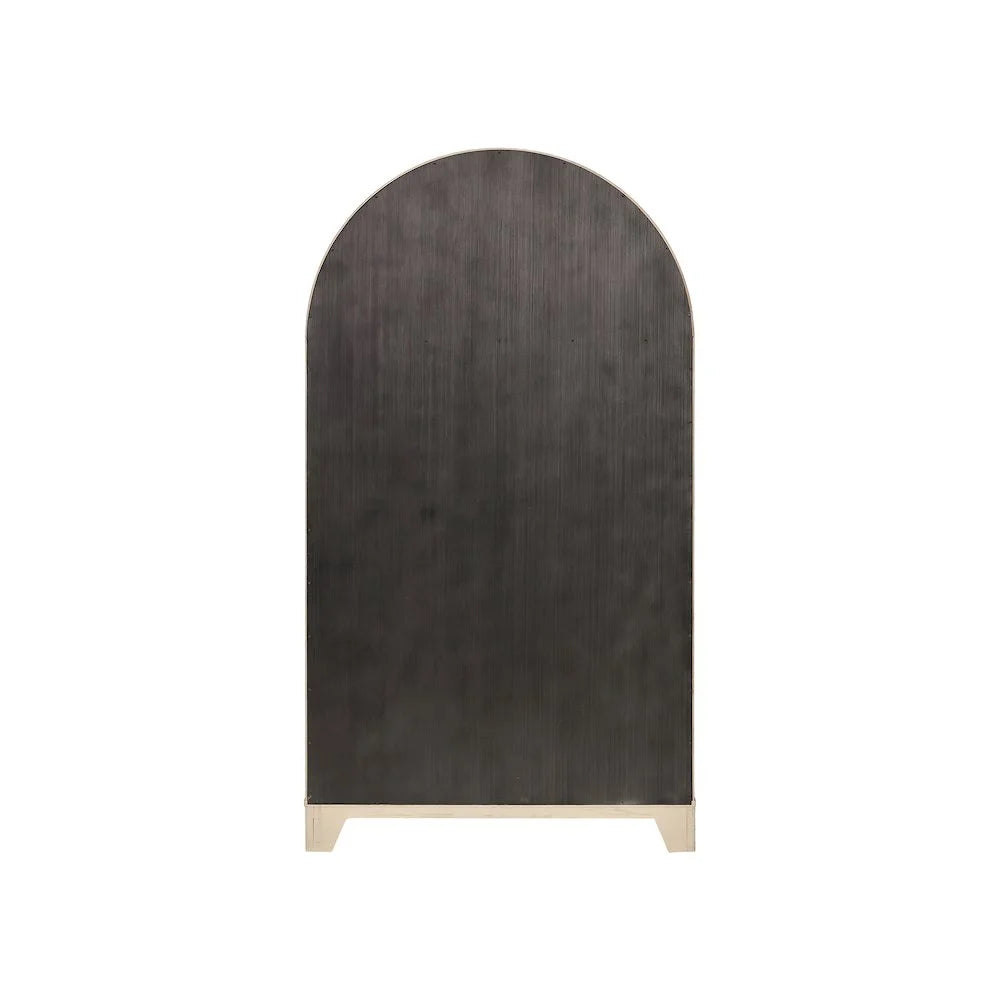 Coastal Arch shaped Bar Cabinet Dining Cabinet Fully Assembled Brown Wood