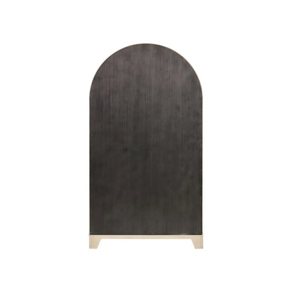 Coastal Arch shaped Bar Cabinet Dining Cabinet Fully Assembled Brown Wood