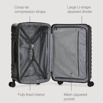 U.S. Traveler Boren Hardside Rugged Spinner Luggage, Lavender, 30" Checked Large