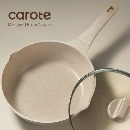 Carote 13 Pcs Nonstick Cookware Sets, Non Stick Pots and Pans Set, Induction Cookware, Taupe