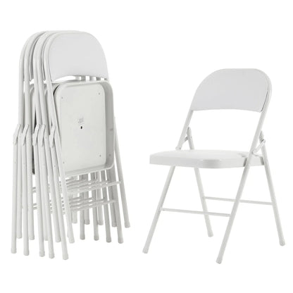 4 Pack Folding Chairs, Cushioned Padded Seat, Wedding Chairs with Metal Frame for Home, Office, Party Use, Light  Brown