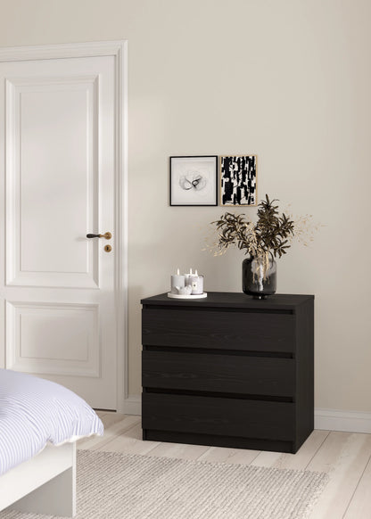 Tvilum Scottsdale 3 Drawer Chest Dresser for Adults, White High Gloss