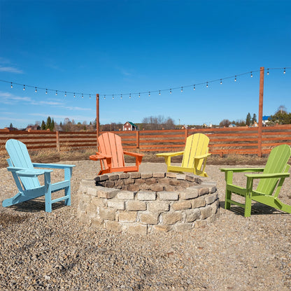 FOOWIN HDPE Plastic Adirondack Chairs Set of 4, Black