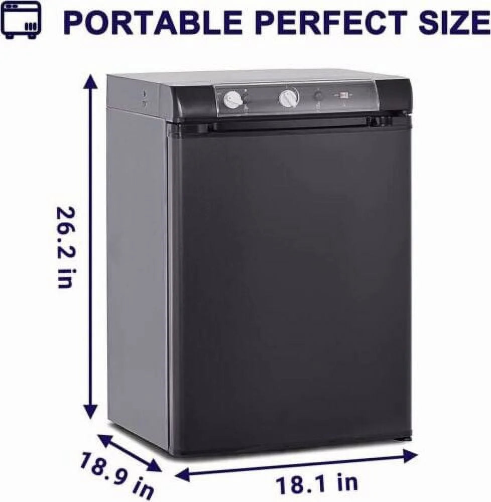 Smad 3 Way Caravan Propane Fridge 110V/12V/LPG Gas Refrigerator for RV Campervan 2.1 Cu ft