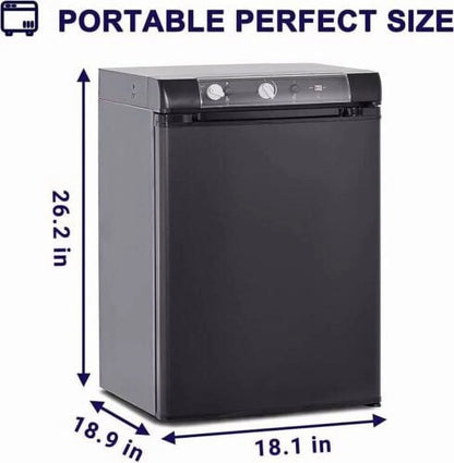 Smad 3 Way Caravan Propane Fridge 110V/12V/LPG Gas Refrigerator for RV Campervan 2.1 Cu ft