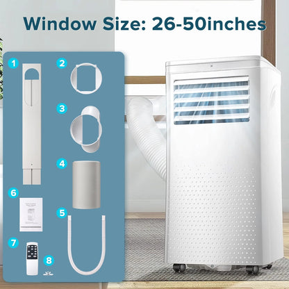 Auseo 5,200 BTU(8000 BTU ASHRAE) Portable Air Conditioners, 3 in 1, Remote Control & Window Kit, Quiet AC Unit for Room/Office