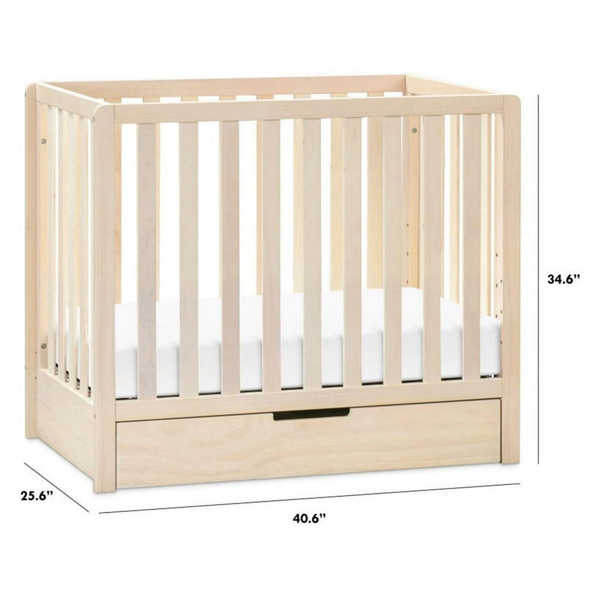 Carter-s by DaVinci Colby 4-in-1 Convertible Mini Crib with Trundle in Washed Natural