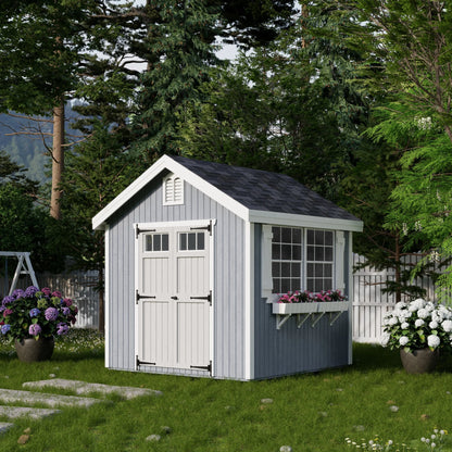 Little Cottage Co. 8x8 Colonial Williamsburg Shed with Operable Windows, Outdoor Wood Storage Do-It-Yourself Precut Kit