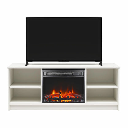 Mainstays Fireplace TV Stand, for TVs up to 55", Black Oak