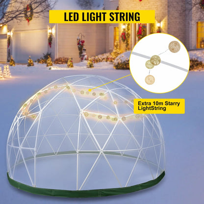 VEVOR Garden Dome 9.5ft - Geodesic Dome with PVC Cover - Bubble Tent with Door and Windows for Sunbubble, Backyard, Outdoor Winter, Party