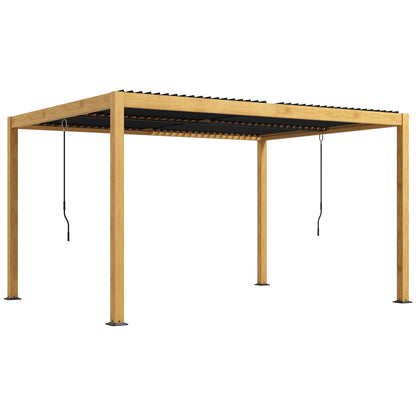 Outsunny 10' x 13' Louvered Pergola with Adjustable Roof, Aluminum Hardtop Gazebo for Patio, Deck, Garden, Yard, Beach