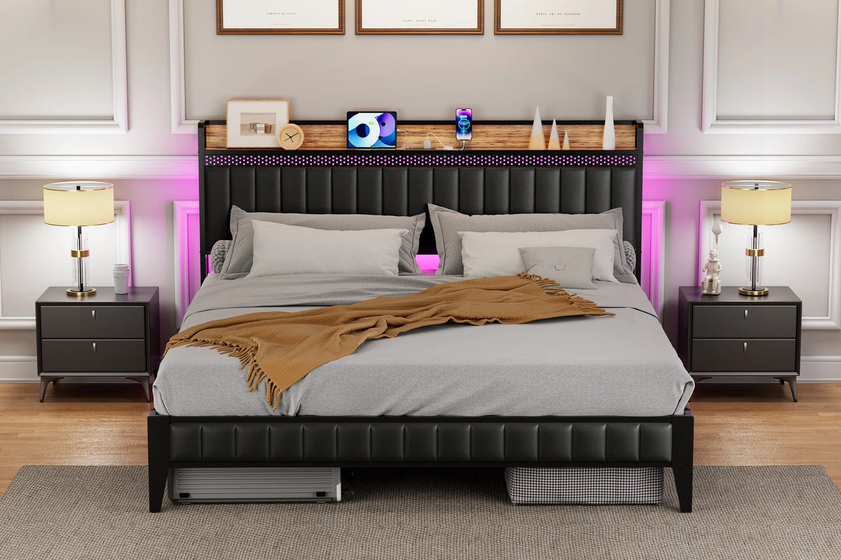 WhizMax Under Bed Storage Platform Bed Frame, Queen