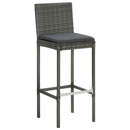 vidaXL Patio Bar Set Outdoor Bistro Set Bar Stool Bistro Table Poly Rattan