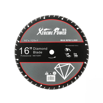 XtremepowerUS 14" Electric Concrete Saw, 2600W/15A Motor, Circular Saw Cutter With 5" Cutting Depth, Wet/Dry Disk Saw Cutter Includes Water Line, Pump For Stone, Brick, Porcelain, Concrete