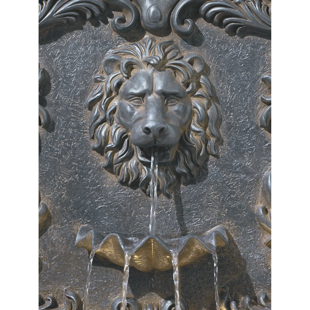 Royal Lion Acanthus 50" High Large Italian Indoor Outdoor Decor Faux Stone Floor Fountain with Light LED
