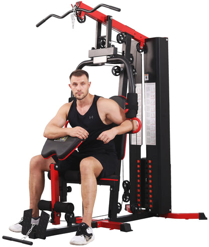 Fitvids LX750 Home Gym System Workout Station with 330 Lbs of Resistance, 122.5 Lbs Weight Stack, One Station, Comes with Installation Instruction Video, Ships in 5 Boxes