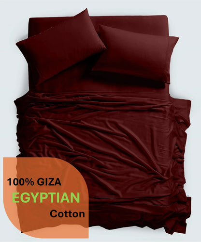 600 Thread Count, 100% Giza Egyptian Cotton Bedding Set, 4-PC Sheets Set, 15 Inch Deep Pocket of Fitted Sheet, Soft Sateen Weave Breathable - Black, Twin