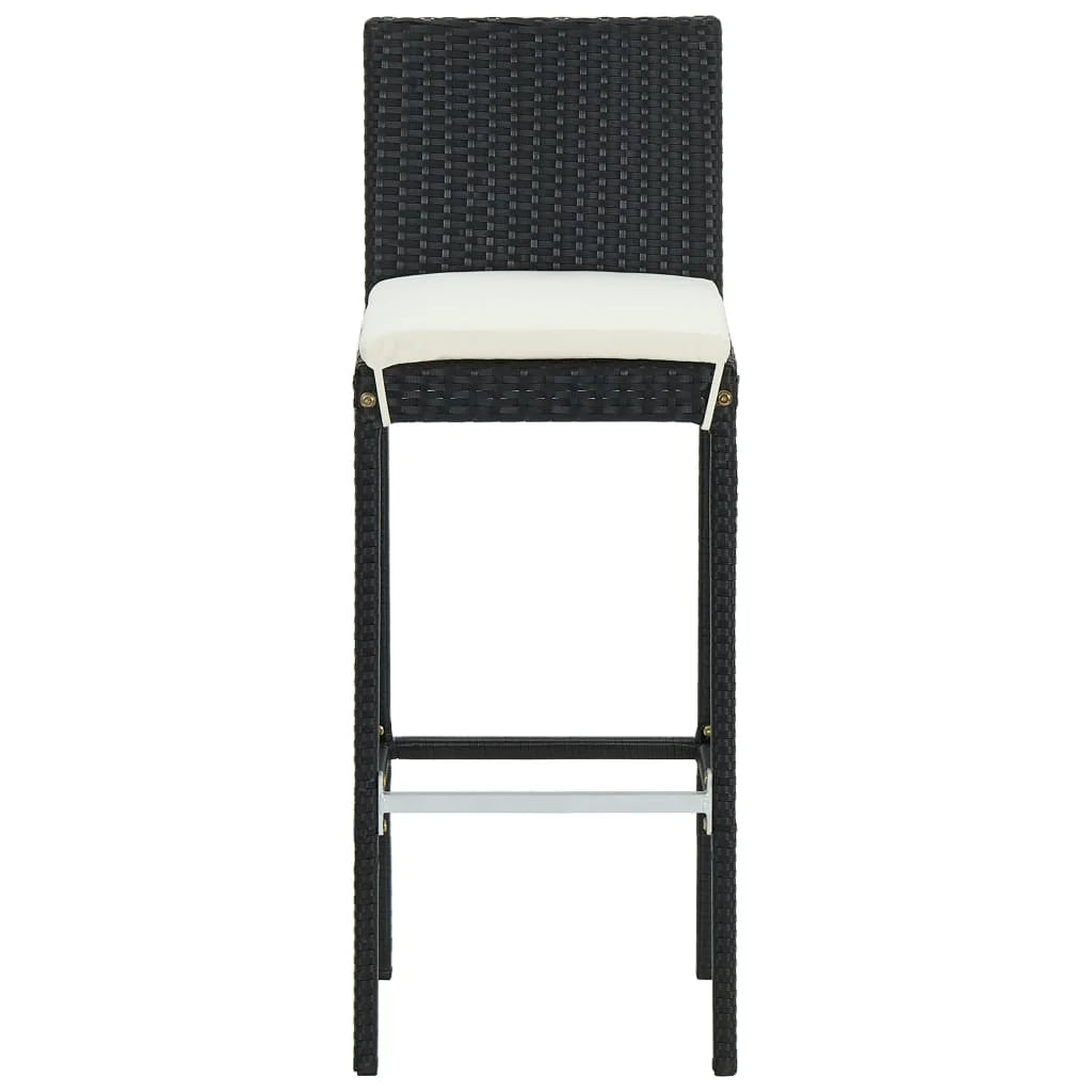 vidaXL Patio Bar Set Outdoor Bistro Set Bar Stool Bistro Table Poly Rattan