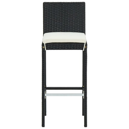 vidaXL Patio Bar Set Outdoor Bistro Set Bar Stool Bistro Table Poly Rattan